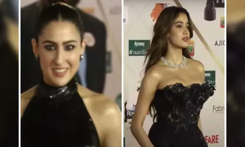 Filmfare Awards: Sara Ali Khan, Janhvi Kapoor twin in black, raise glam quotient