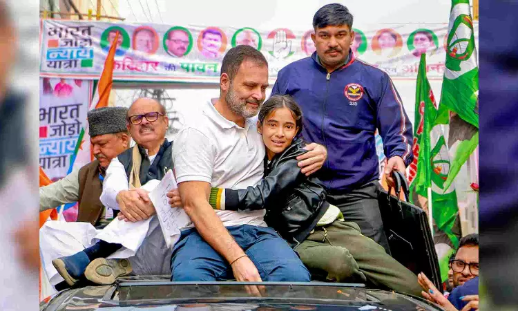 Rahul Gandhis car window pane smashed due to sudden braking: Congress