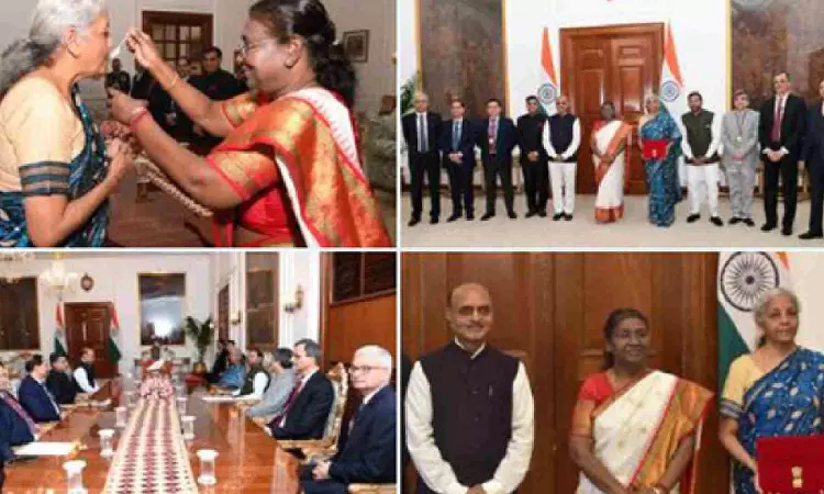 Budget 2024: Sitharaman calls on President Murmu before arrival in Parliament