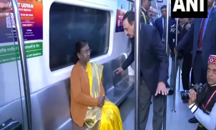 President Droupadi Murmu takes ride on Delhi Metro