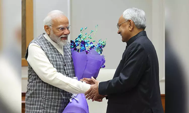 Delhi: Bihar CM Nitish Kumar meets PM Modi Delhi: Bihar CM Nitish Kumar meets PM Modi