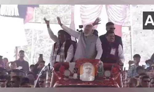 PM Modi holds roadshow in Madhya Pradeshs Jhabua PM Modi holds roadshow in Madhya Pradeshs Jhabua