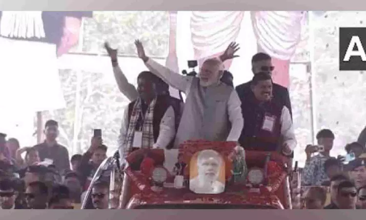 PM Modi holds roadshow in Madhya Pradeshs Jhabua PM Modi holds roadshow in Madhya Pradeshs Jhabua