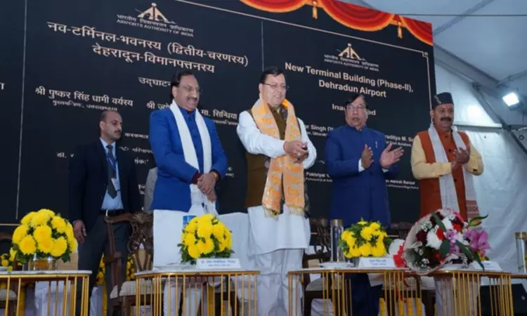Ukhand CM Dhami inaugurates terminal building Phase-2 at Jolly Grant Airport Ukhand CM Dhami inaugurates terminal building Phase-2 at Jolly Grant Airport