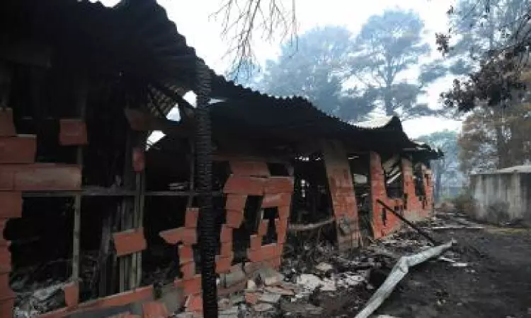 Homes destroyed in bushfires in Australia