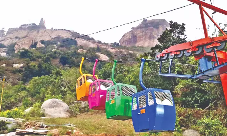 Now, glide to hill temple at Sholinghur Now, glide to hill temple at Sholinghur