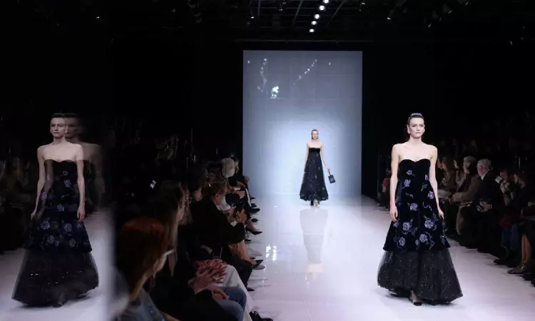 Giorgio Armani catwalk blooms with florals at Milan Fashion Week