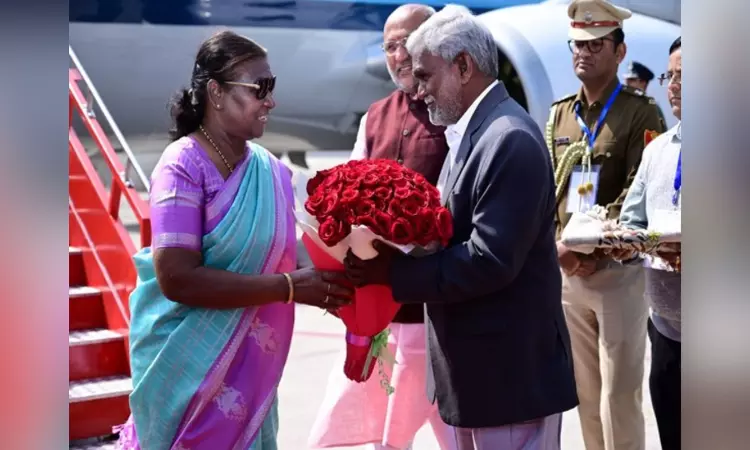 Jharkhand: President Murmu reaches Ranchi to attend 3rd convocation of Central University