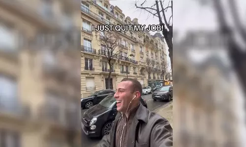 French influencer dances in rain after quitting job, makes everyone cheer