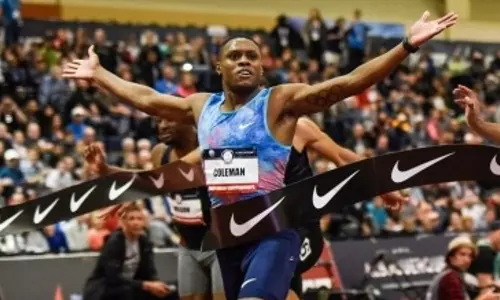 World record holder Coleman wins 60m at Athletics Indoor Worlds
