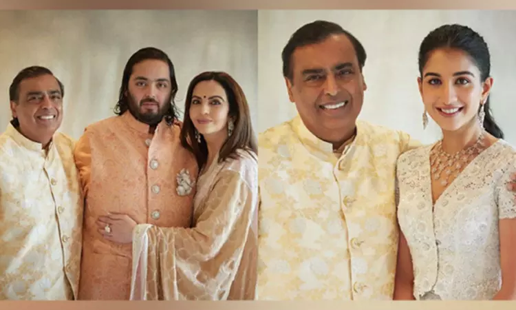 Mukesh, Nita Ambani pose with son Anant, Radhika Merchant in new family pictures