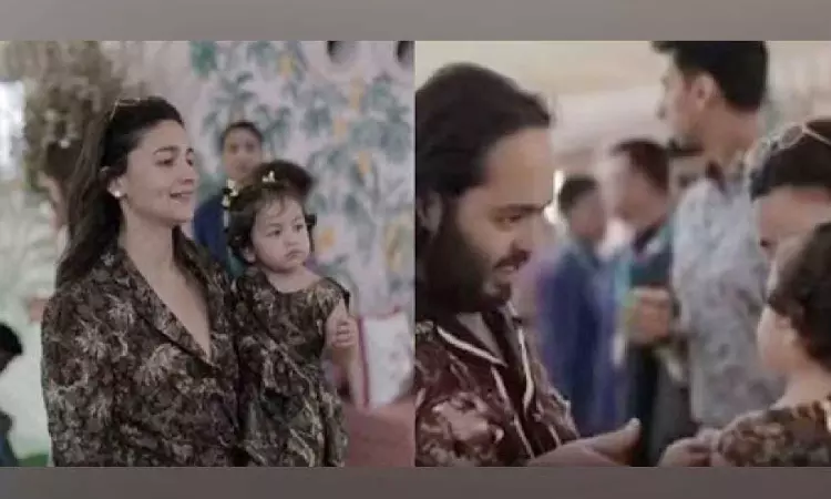 Alia twins with daughter Raha in jungle themed outfit, catch up with Anant Ambani Alia twins with daughter Raha in jungle themed outfit, catch up with Anant Ambani