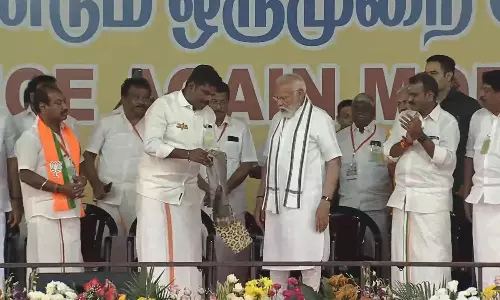 Modi reaches YMCA grounds to attend BJP meeting