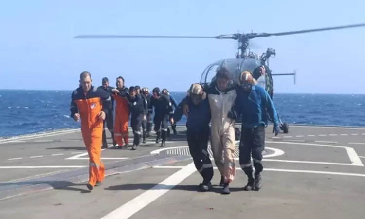 Indian warship rescues crew of drone-hit vessel in Gulf of Aden