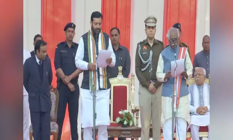 BJPs Nayab Singh Saini takes oath as Haryana Chief Minister