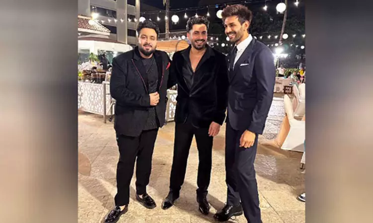 Pyaar Ka Punchnama 2 Reunion: Kartik Aaryan, Sunny Singh pose at latters sisters reception