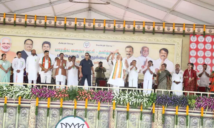 DMK an enemy of TNs culture: Modi rakes Ayodhya broadcast issue at Kumari rally