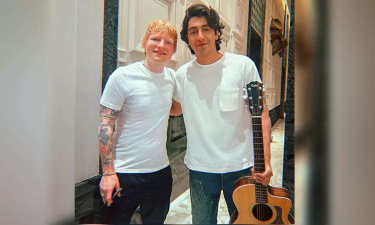 Ahaan gets his guitar bless-Ed with autograph by Ed Sheeran