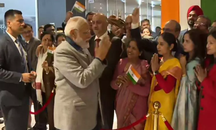 Bhutan: PM Modi interacts with members of Indian diaspora as he arrives at Hotel in Thimphu