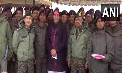 One of the happiest moments for me: Defence Minister Rajnath Singh celebrates Holi with soldiers in Leh