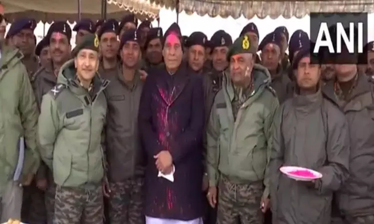 One of the happiest moments for me: Defence Minister Rajnath Singh celebrates Holi with soldiers in Leh