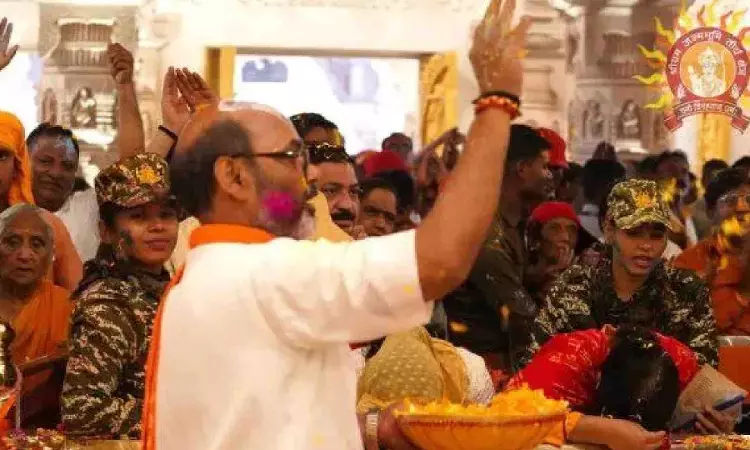 Grand Holi celebration at Ram temple in Ayodhya