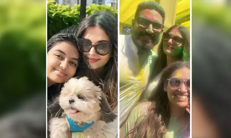 Aishwarya, Abhisheks pictures with daughter Aaradhya from Holi bash go viral Aishwarya, Abhisheks pictures with daughter Aaradhya from Holi bash go viral