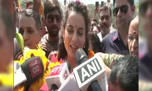 BJPs candidate Kangana Ranaut holds roadshow in Himachals Mandi