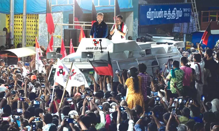 LS polls: Kamal Haasan slams Centre over tax share given to Tamil Nadu LS polls: Kamal Haasan slams Centre over tax share given to Tamil Nadu