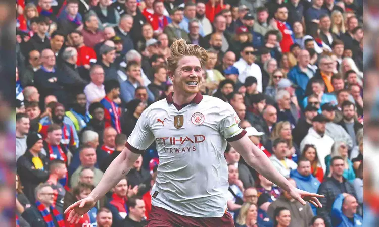 De Bruyne’s brace sinks palace 4-2