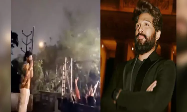 Pushpa star Allu Arjun greets fans outside his house on birthday Pushpa star Allu Arjun greets fans outside his house on birthday