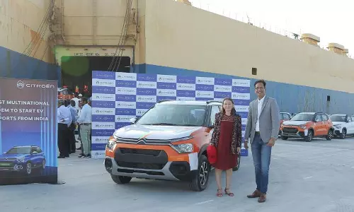 Citroen Indias first MNC car maker to export Made-In-India EVs; begins with Ë-C3 shipment to Indonesia