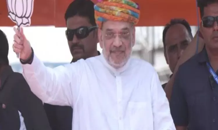 Lok Sabha elections: Home Minister Amit Shah holds mega road show in Ahmedabad.