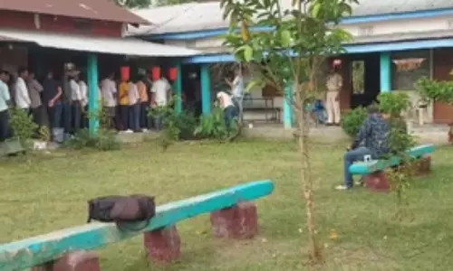 Assam records 45.12 pc polling, Meghalayas voter turnout 50.23 pc till 1 PM Assam records 45.12 pc polling, Meghalayas voter turnout 50.23 pc till 1 PM