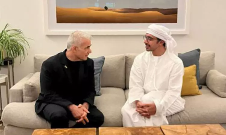 UAE Foreign Minister Abdullah bin Zayed meets Israeli leader of opposition Yair Lapid UAE Foreign Minister Abdullah bin Zayed meets Israeli leader of opposition Yair Lapid