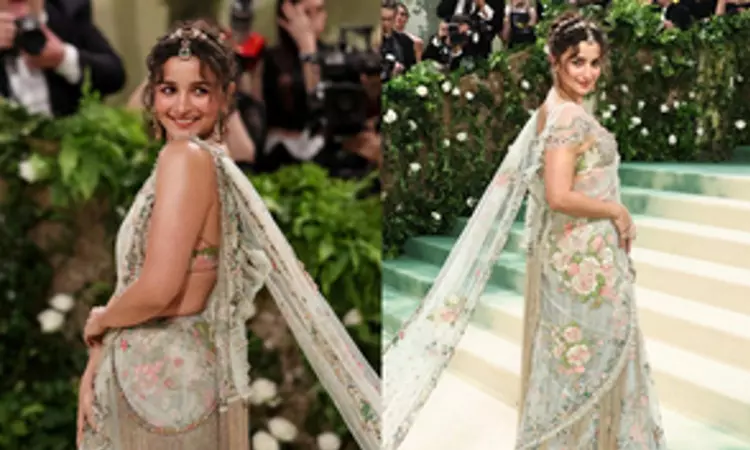 Alia attends MET Gala in sabyasachi saree that took Collective Effort of 163 individuals