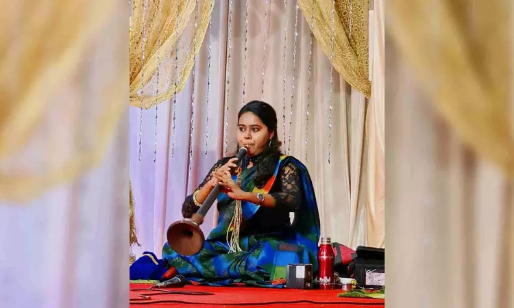 Malaysian woman shows off Tamil roots in Nadaswaram