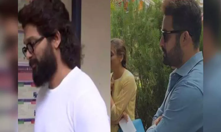 Lok Sabha Elections 2024: Allu Arjun, NTR Jr cast their vote in Hyderabad Lok Sabha Elections 2024: Allu Arjun, NTR Jr cast their vote in Hyderabad