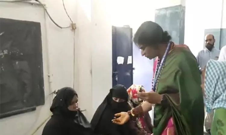 BJPs Madhavi Latha courts controversy, asks Muslim women to prove identity inside voting booth