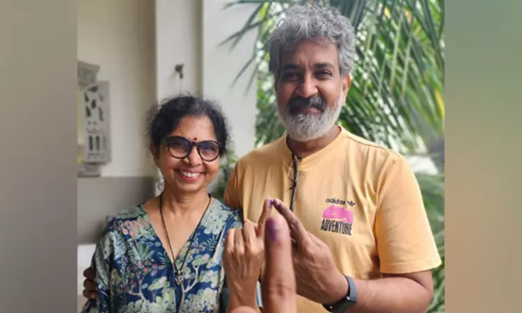 SS Rajamouli flew from Dubai to Hyderabad to caste his vote in Telangana Lok Sabha polls SS Rajamouli flew from Dubai to Hyderabad to caste his vote in Telangana Lok Sabha polls