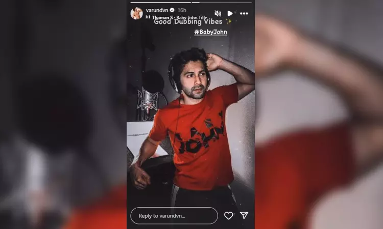 Varun Dhawan teases fans with glimpse of Baby Johns dubbing session Varun Dhawan teases fans with glimpse of Baby Johns dubbing session