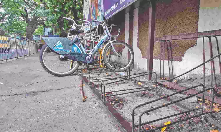 Bought at Rs 40,000 each, smart bikes chained to rust in Chennai