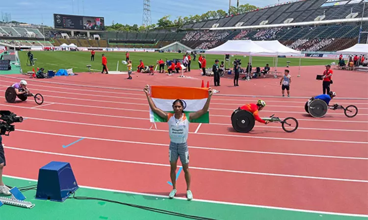 Deepthi Jeevanji wins Gold in Womens 400 M T20 category at Para Athletics World Cship 2024