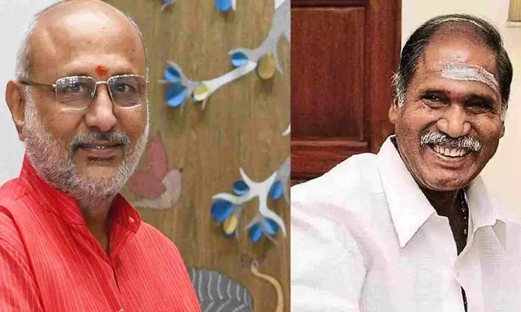 As part of annual ritual, Pondy Lt Guv, CM pull Tirukameeswarar temple car
