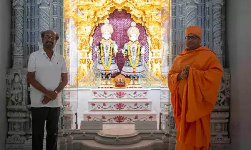 Rajinikanth visits BAPS Hindu Mandir in Abu Dhabi, receives Golden Visa