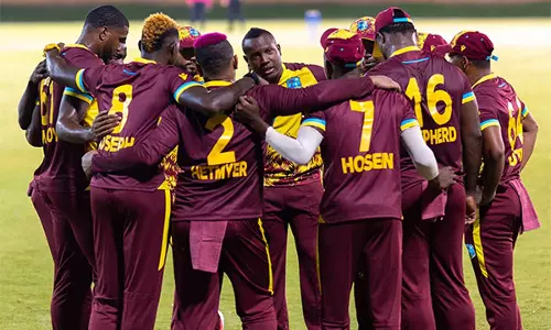 West Indies show ominous signs as Pooran, Powell fire big, beat Australia by 35 runs in warm-up game.