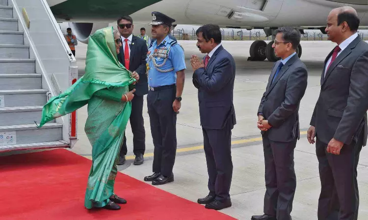 Bangladesh PM Sheikh Hasina arrives to attend PM Modis swearing-in ceremony Bangladesh PM Sheikh Hasina arrives to attend PM Modis swearing-in ceremony
