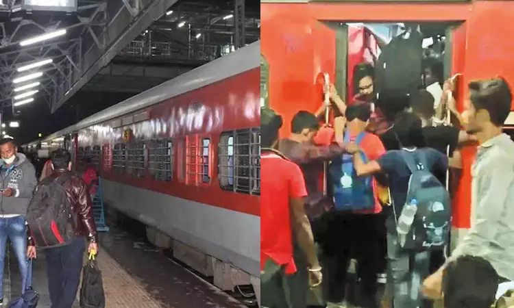 Unreserved passengers occupy seats, 18 with reserved tickets unable to board Chennai-Howrah express from Central station