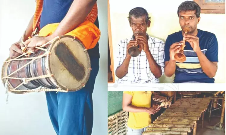 A showcase of rare tribal music instruments at DakshinaChitra