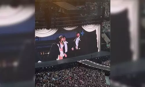 Taylor Swift thrills London fans with surprise Travis Kelce cameo onstage